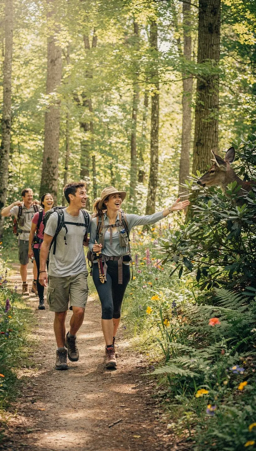 Teilnehmer, die an einem Lagerfeuer über nachhaltige Naturerlebnisse diskutieren.