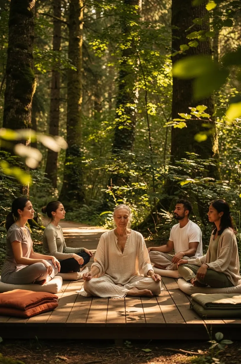 Gemütliche Hütte im Wald, die als Basislager für Naturimmersion dient.
